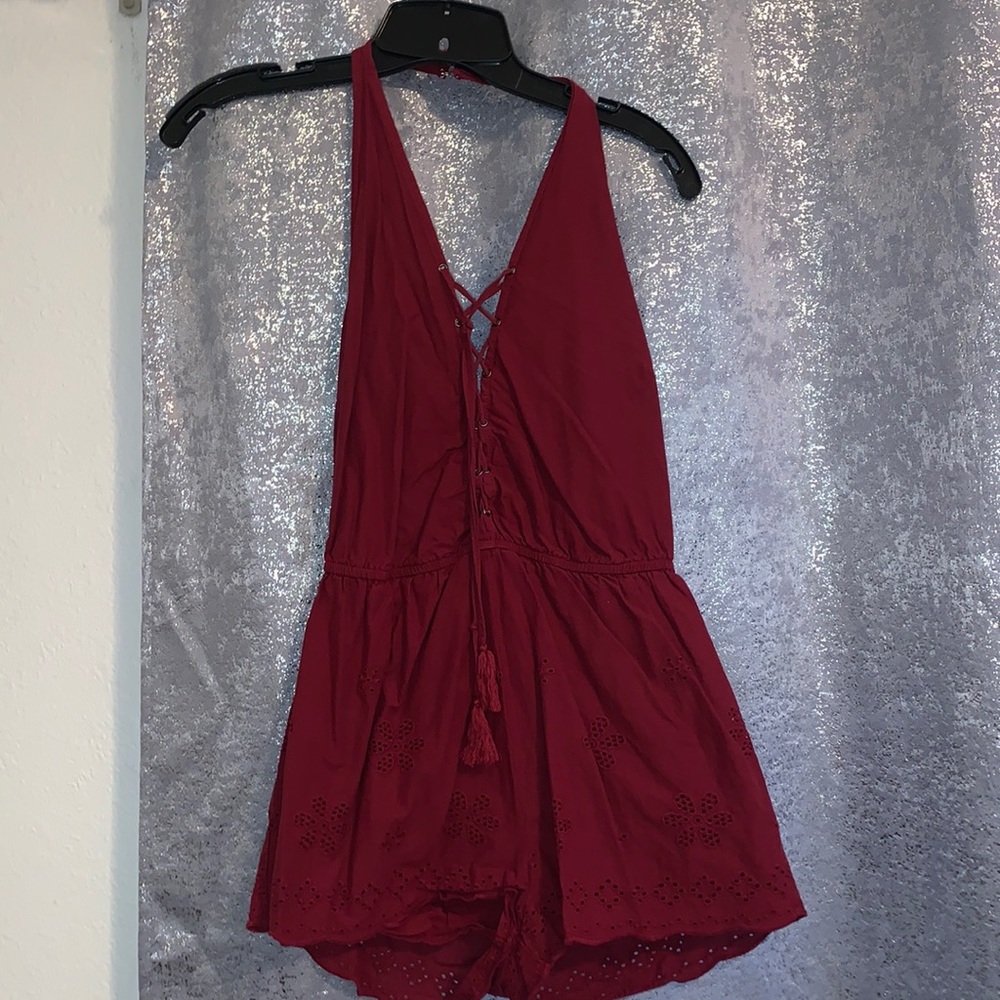 Forever 21 lace up front romper